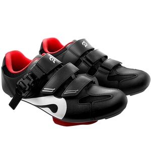 Peloton Men's Black and Red Cycling Shoes